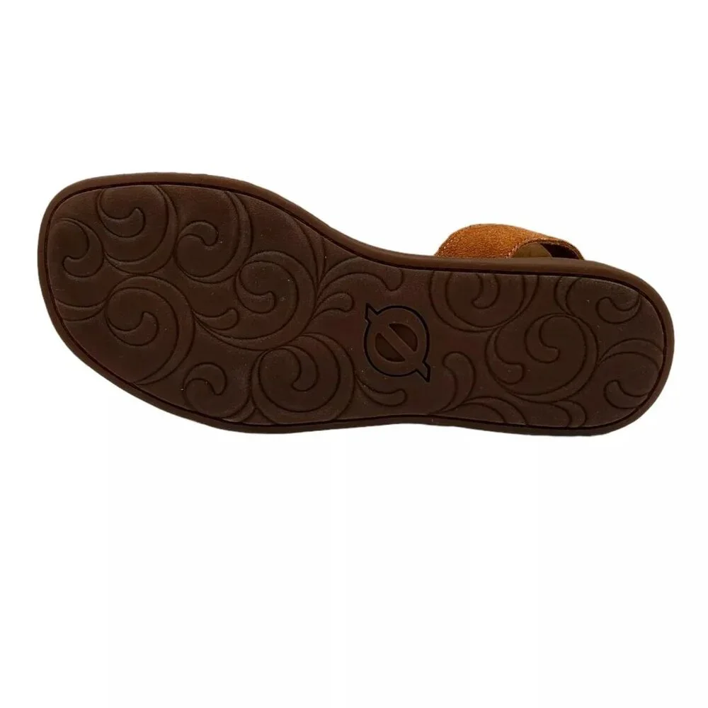 B.O.C Women’s Flat Sandals Size 7 Brown Suede Upper Lightweight & Comfortable‎